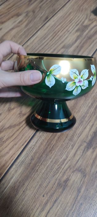 Фруктовница зелёная лепка Чехия