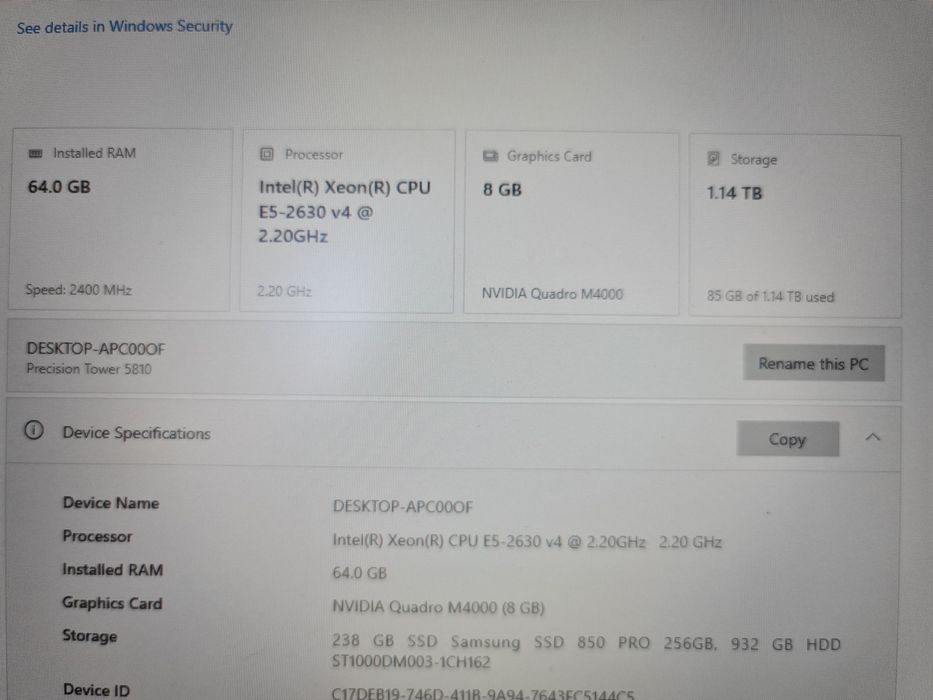 Dell Precision Tower 5810,Xeon E5 2630v4,64,128,256GB ram,Nvidia Quadro M4000,8GB,256biti,Statie grafica,workstation,server,simulare,AI
