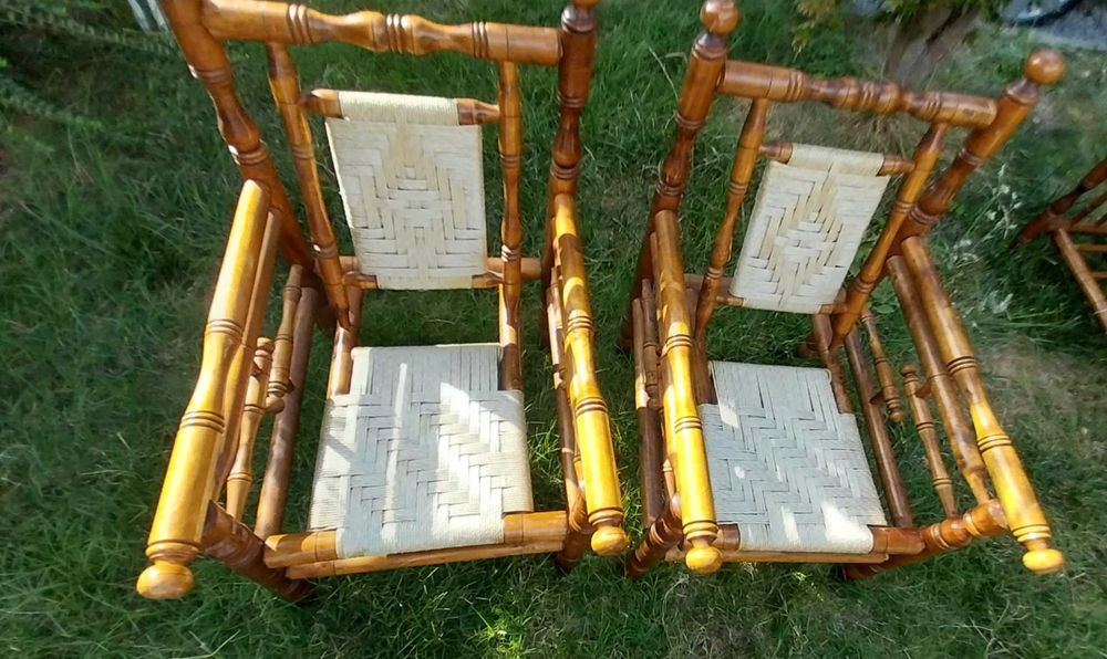 Екзотичен бамбуков комплект от МАСИВЕН бамбук – 4 части, за веранда, градина или тераса