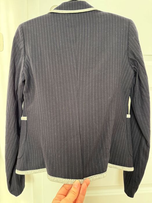 Sacou Tommy Hilfiger dama albastru inchis cu dungi,marime 6 S original