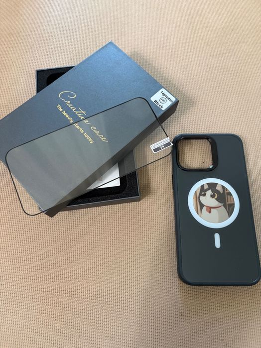 Husă Smart cu Display E-Ink Zeno Creative Case pentru iPhone 14 Pro Max - Negru
