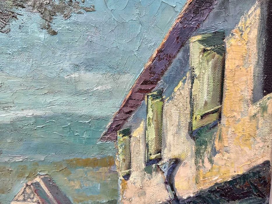 Tablou vechi - strada veche de tara - semnat S. Mutzner