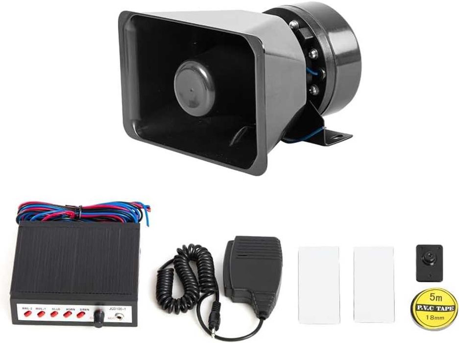 Сирена с микрофон 12V, 100W - 5 сигнални мелодии.