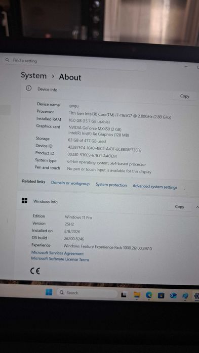 Lenovo ThinkPad E15 Gen 2 i7-1165G7 / 16GB / SSD / NVIDIA MX450 2GB