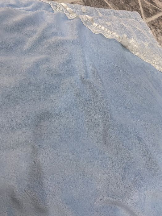 плед конверт голубой.турция производства