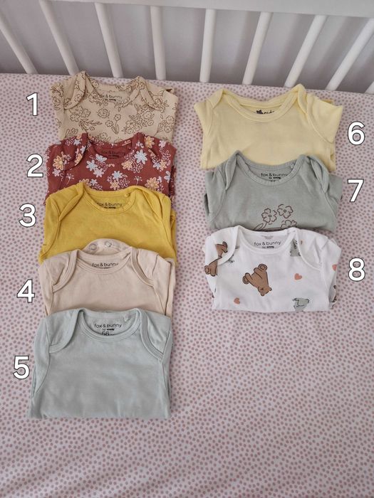 Lot 8 bodyuri cu maneca lunga marimea 56