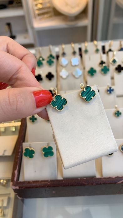 Детский Vancleef золотоые серьги