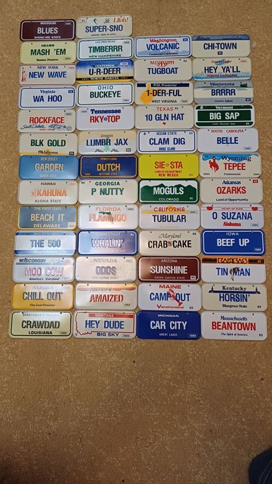 Колекция номеров из Америки 50 штатов для декора!!!