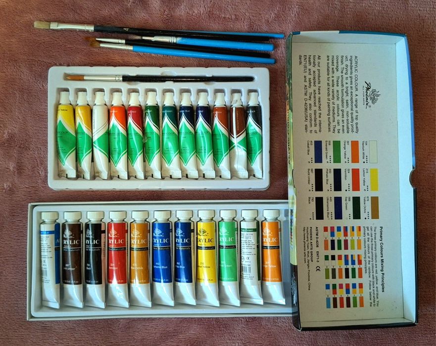 Set complet de pictura! Sevalet+panza+vopsea&pensulee