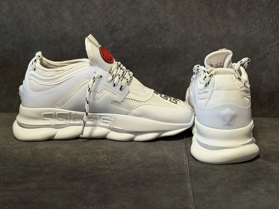 Adidasi Versace CHAIN - White / Black - toate marimile - Verificare