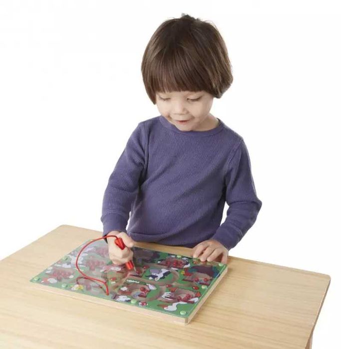 Дървен магнитен лабиринт с цифри Melissa & Doug Ферма