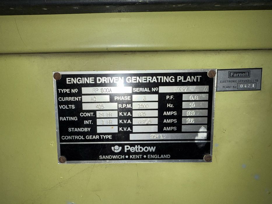 670 KVA  Дизелов генератор агрегат Rolls Royce