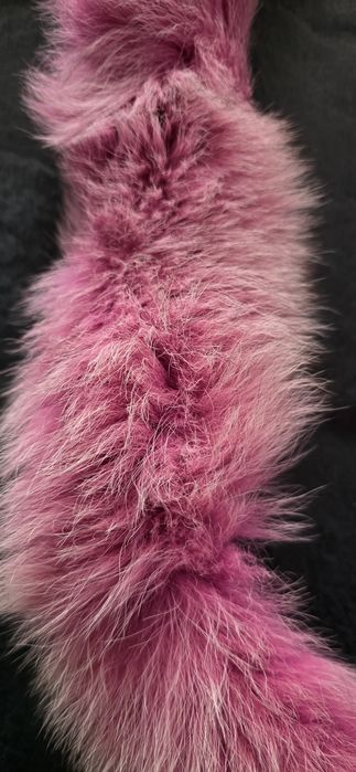 Кожена яка за качулка розова