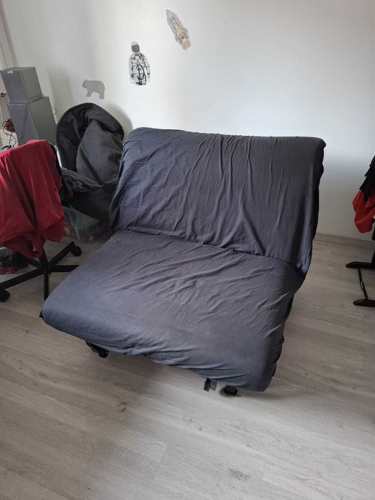 Fotoliu extensibil Ikea LYCKSELE Vansbro gri închis