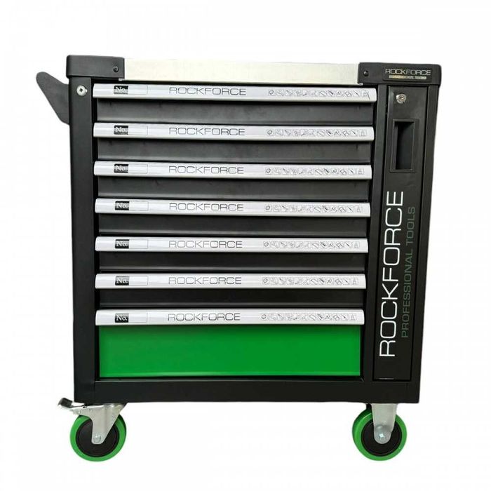 Професионален шкаф с  7 чекмеджета – 4 пълни с инструменти RockForce