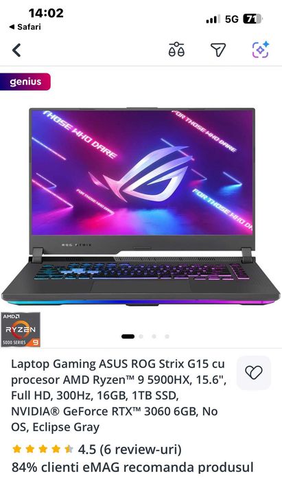 Laptop Asus rog strix g15qm
