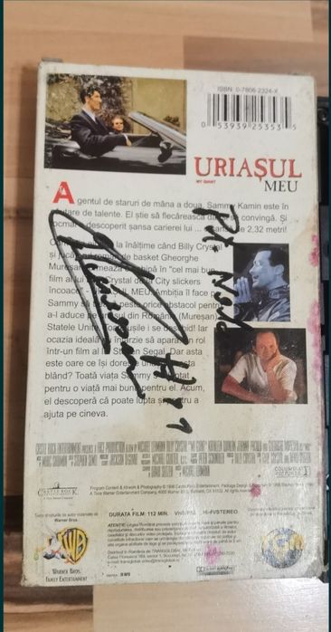 Retro VHS English patient My Giant cu autograf Ghiță Mureșan anul 1999