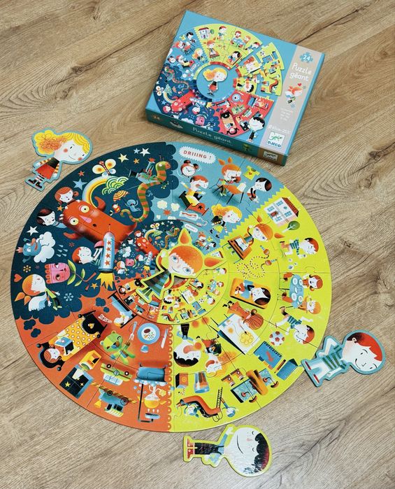 Djeco гигантски пъзел „Денят“ – като нов, идеален подарък