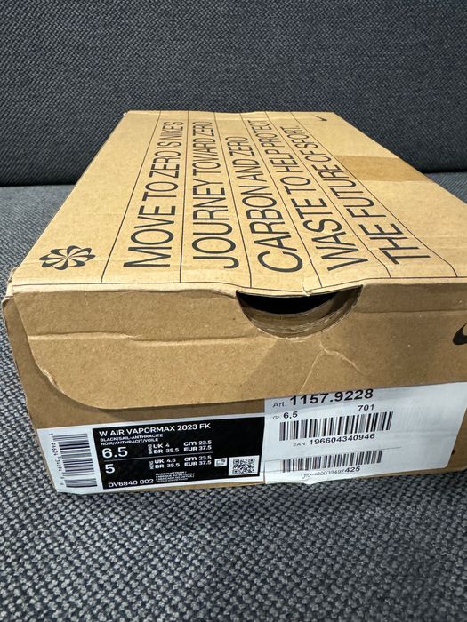 НОВИ Оригинални черни маратонки NIKE AIR Vapormax 2023 FK, размер 37.5