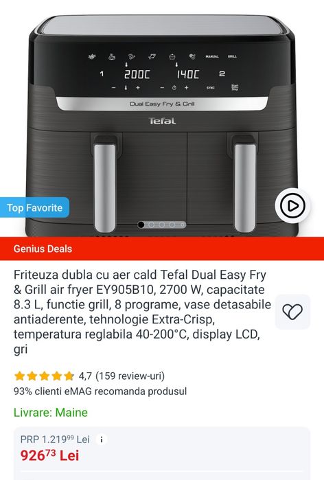 Airfryer TEFAL, ca NOU