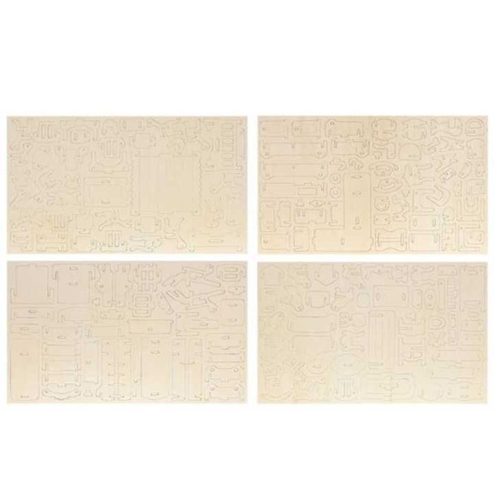 Set mobilier din lemn casa papusi 34 piese miniaturi DIY pt. asamblat