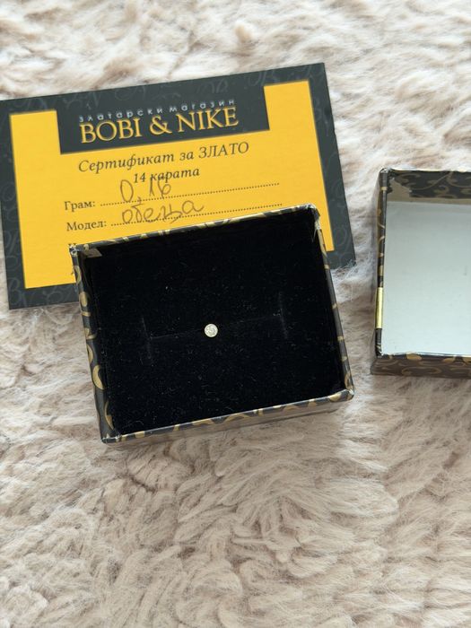 Златна обеца за нос, 0.16 гр., 14 карата