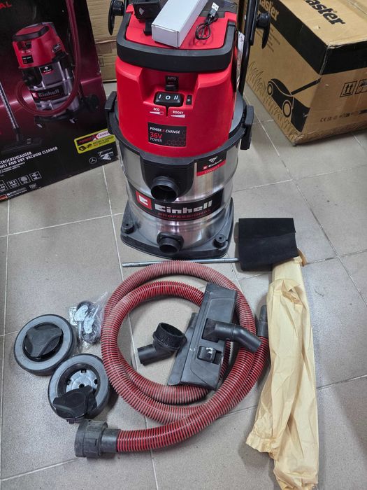 Aspirator fara fir Einhell TE-VC 36/30 S Auto Power X-Change pentru umed/uscat