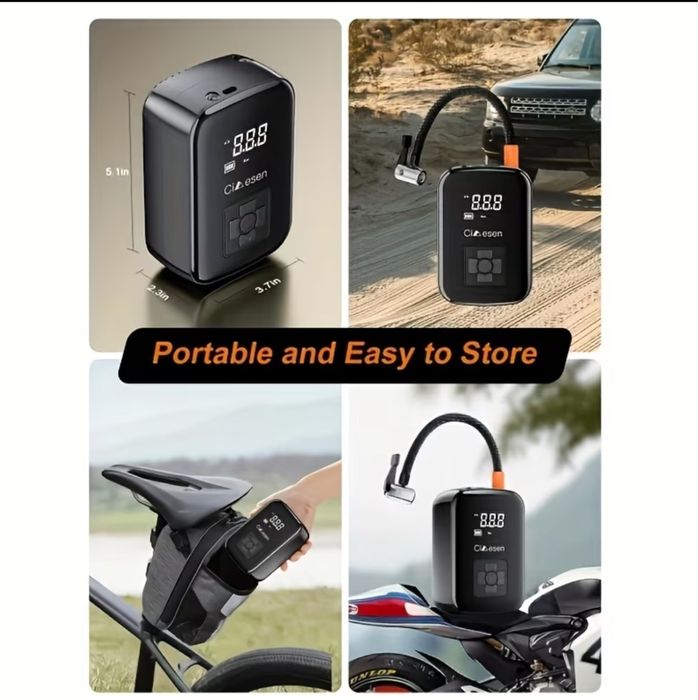 Compresor auto portabil 150PSI, alimentare USB