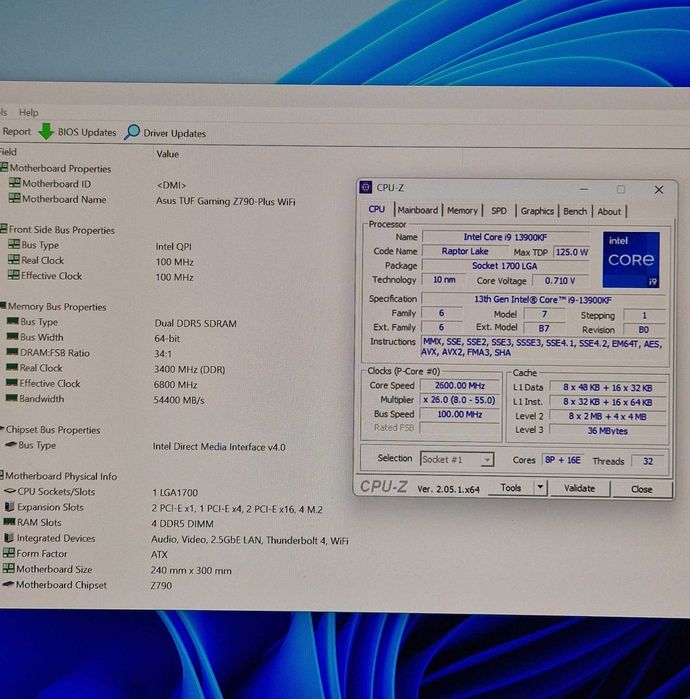 Intel i9 13900KF + Asus TUF Gaming Z790-PLUS WIFI + garantie