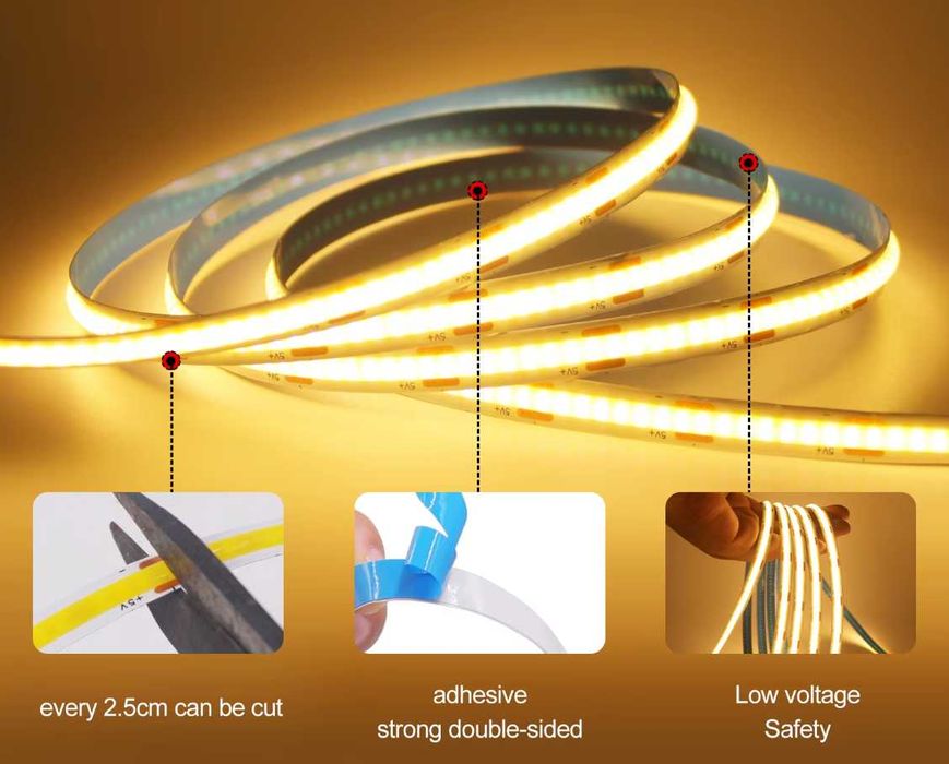 Banda led 320 led/m, L 4m, întrerupător dinabil, incarcator usb