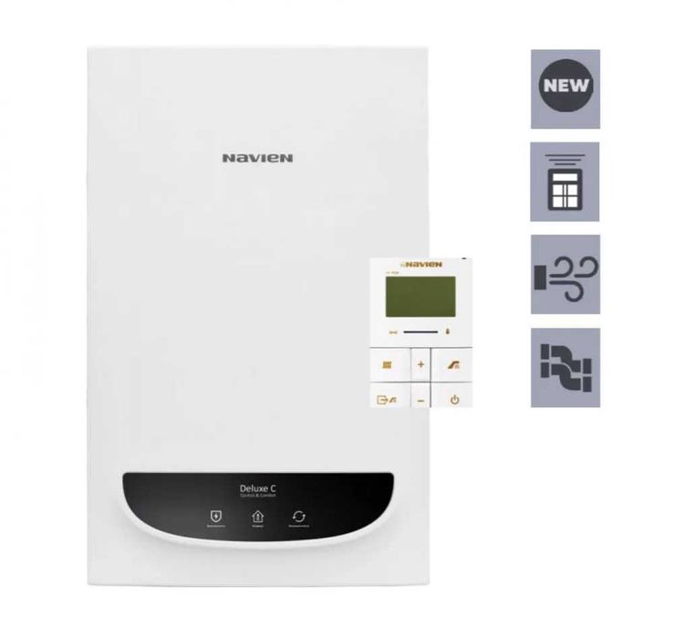 Котел Navien Deluxe C до 200 кв Настенный газовый котел + дымоход