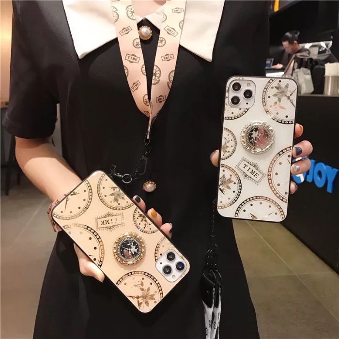Husa cu pietricele + inel model TIME pt iPhone 11 Pro ,11 Pro Max