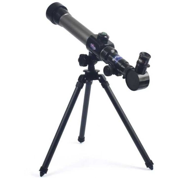 Telescop cu trepied pentru copii,(3×ocular:20x,30x,40x), gri/negru,nou