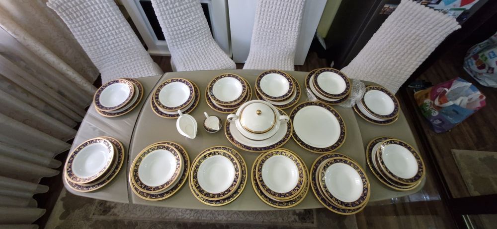 Set serviciu Zepter pictat manual, aurit