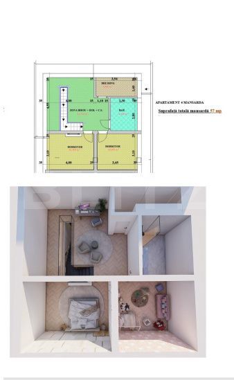 Apartament 3 Camere - Rediu Gradinita Kiki