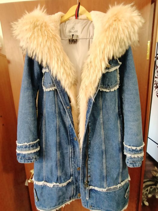Продам зимнюю джинсовую парку