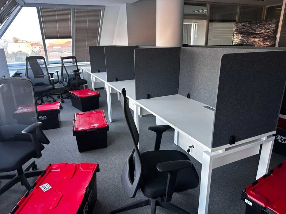 Двоен офис бенч / бюро с прегради – 260×65×75 см