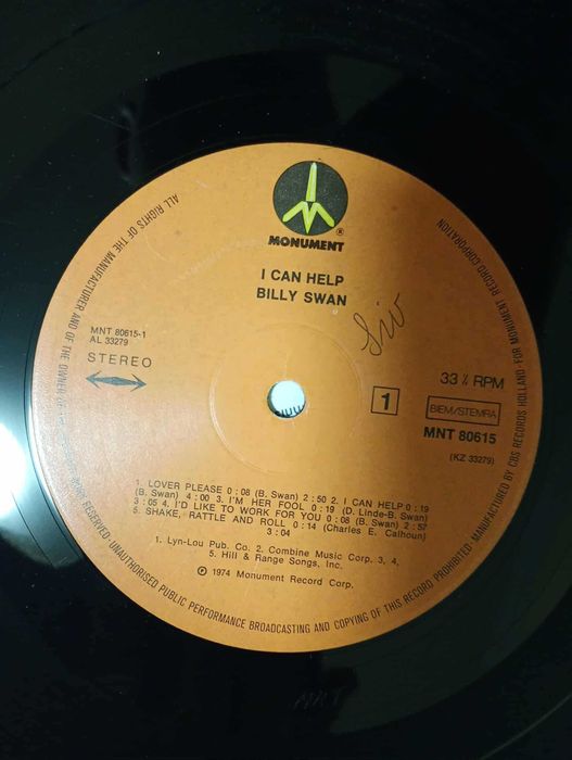 Billy Swan – I Can Help Винилова плоча 30 × 30 cm
