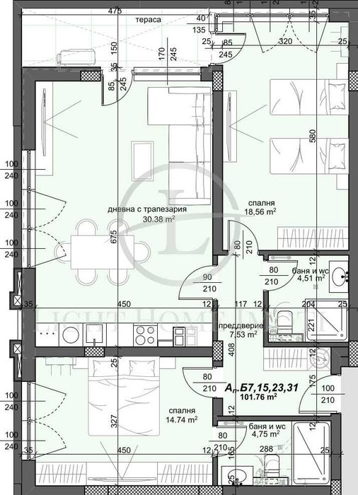 Продава се Тристаен апартамент в Пловдив, Тракия - 125 кв.м за 1449 €/кв.м - Снимка #4