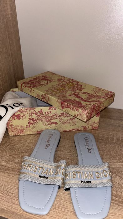 Papuci Christian Dior bleu