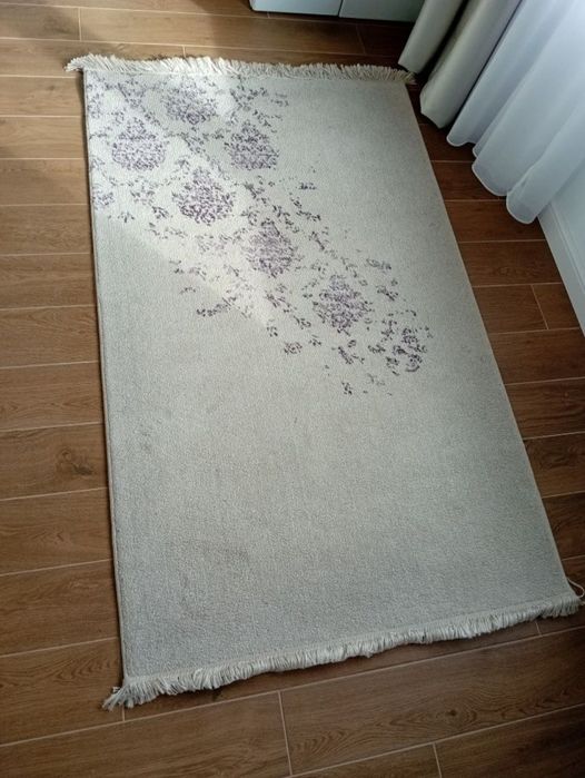 covor rugvista 100 x 160 100x160 cm crem cu frunze mov stare impecabil