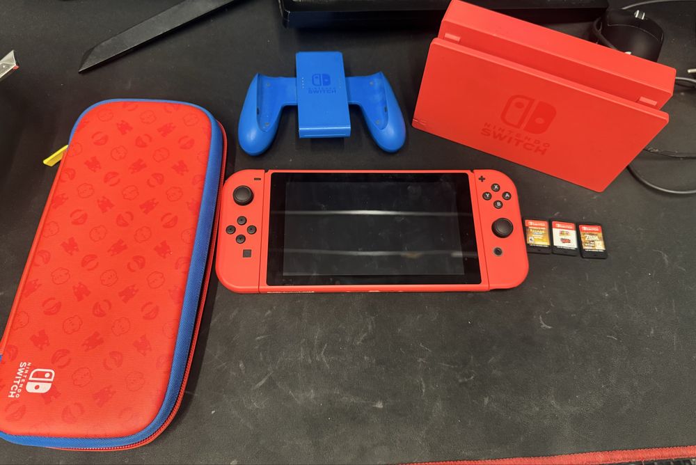 Nintendo switch v2 Mario red&blue edition + игры в подарок
