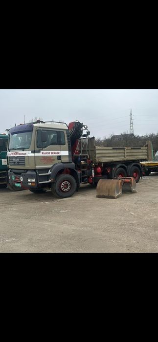 Man tga 6×4 autobasculanta cu macara HMF