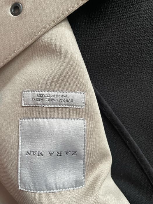 Beige double-breasted coat Zara Men Palton