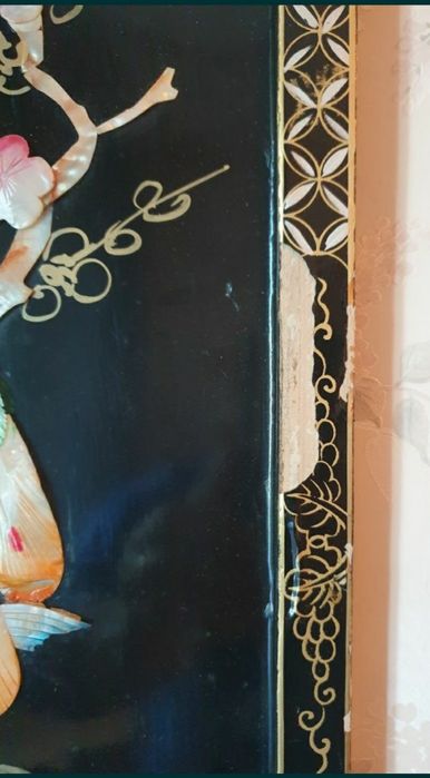 Tablou din lemn cu jad natural și sidef