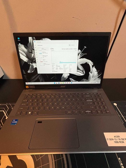 Laptop Acer / I7 Gen. 12 / 16 GB RAM DDR4 / GARANTIE * Krom Amanet Margeanului *