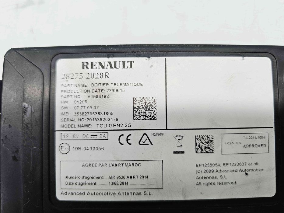 Modul bluetooth Renault Kadjar [Fabr 2015-prezent] 282752028R