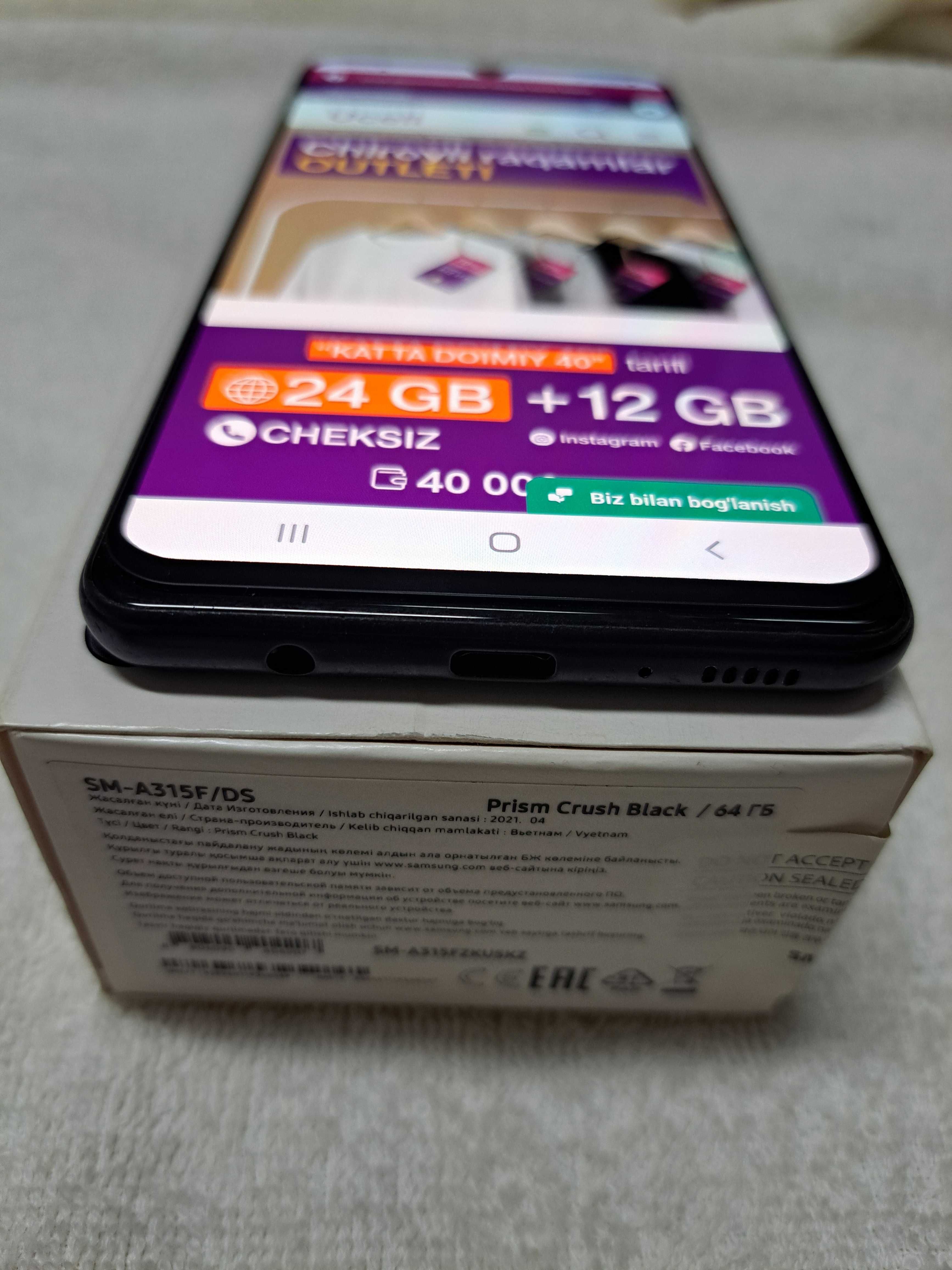 Samsung A 31 karopka dokument zaryadka bor 4/64 gb ideal radnoy tozza: 1  100 000 сум - Мобильные телефоны Ташкент на Olx