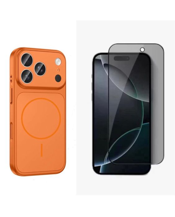 Husa Magsafe Glass Seria 17 + Folie Sticla Iphone 16/16 PRO/16 PRO MAX