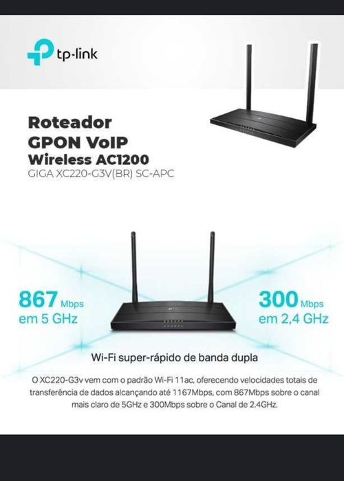 TP-Link XC220-G3v Wi-Fi роутер AC1200 с поддержкой GPON и VoIP
